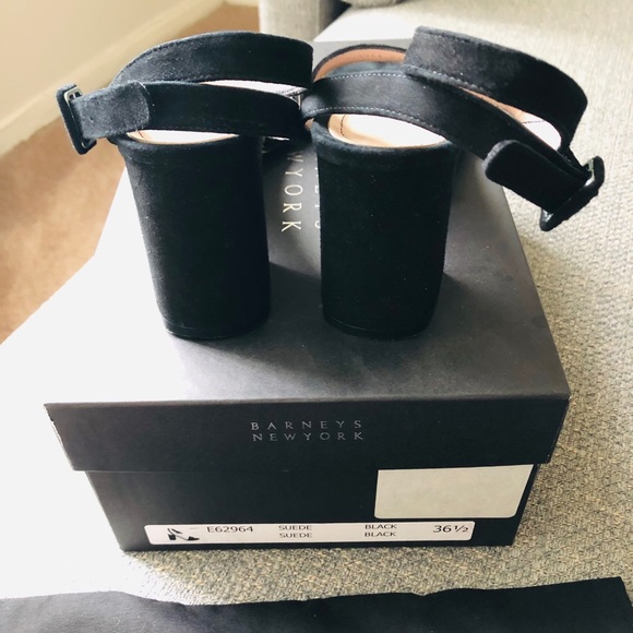 BARNEYS NEW YORK Suede Ankle-Strap Sandals - Picture 2 of 6